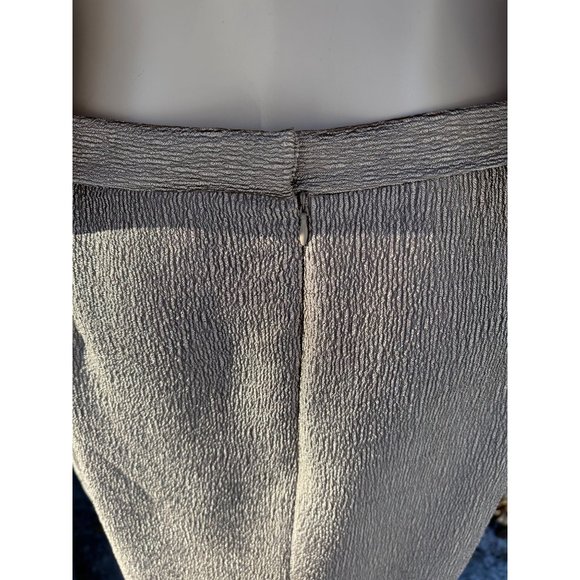 90s Gold Albert Nippon Boutique Skirt Suit Plisse Metallic Open Front Pleat Lape - Picture 9 of 16